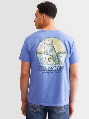 Fieldstone Sporting Lifestyle Pocket Tee Blue NWT Mens Size 2XL XXL Cotton